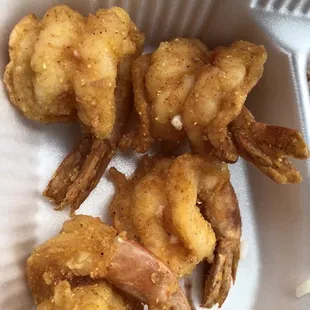 Yummy crispy plump fried shrimp