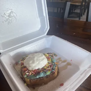 Fruity pebbles French toast.