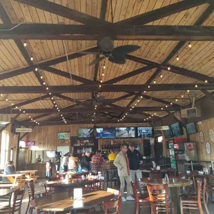 Indoor seating and bar