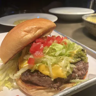 Green child cheese burger