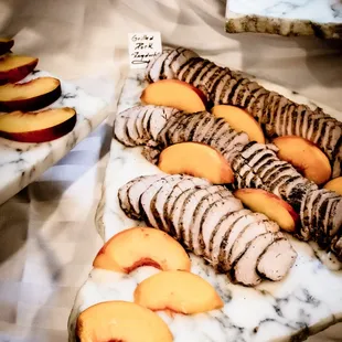 Pork Tenderloin with fresh peaches.