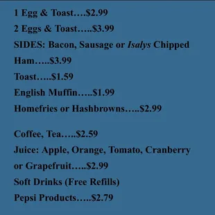 More breakfast items