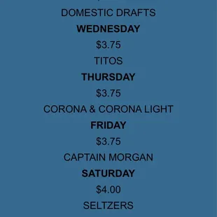 Drink specials