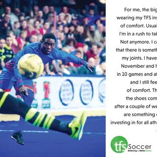KC Comets testimonial on Soccer inserts