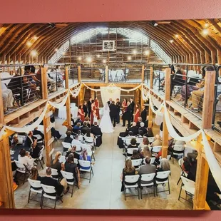 A picture from a wedding we hosted inside the Original Barn at Forevermore Farm!.