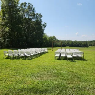 An outside wedding wedding set up!