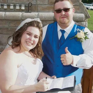 Our happy couple after being married at the Barn at Forevermore Farms