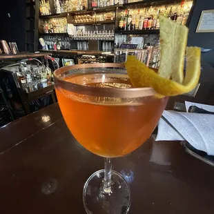 A CLOCKWORK ORANGE - Saffron Infused Gin, Aperol, Montenegro, B&amp;B, Lillet Spritz