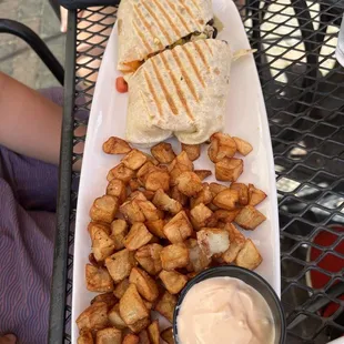 a plate of food on a table