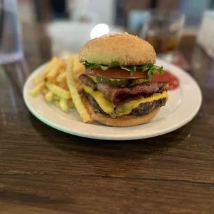 Bacon cheeseburger- can&apos;t beat that thick cut bacon!