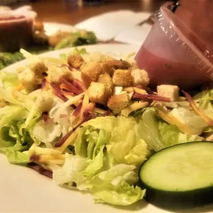 Side salad with raspberry vinaigrette