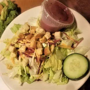 Side salad with raspberry vinaigrette