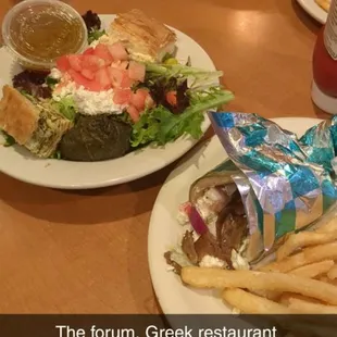 Loaded Greek salad and Gyro!