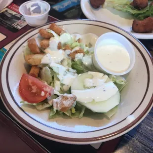 Salad with homemade ranch