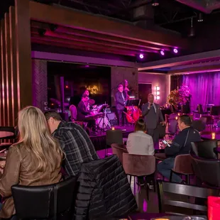 An inside look at our lounge, with a live performer.