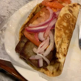 They should  be in jeopardy of loosing their Greek heritage designation - great place... Terrible Greek food.  This gyros is embarrassing