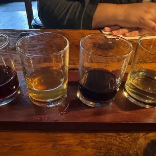 Infused alcohol flight.