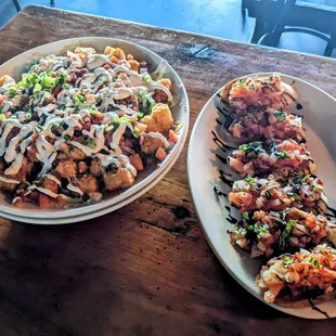 Totchos and bruschetta