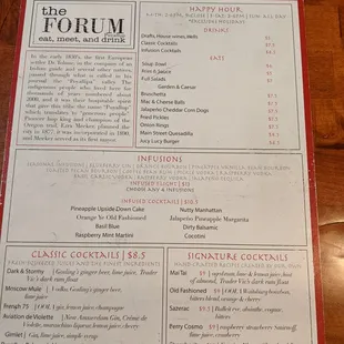 Cocktail menu.