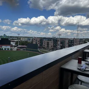 Rooftop view with tables