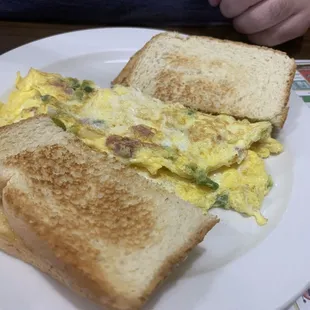 Western Omelette and toast