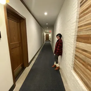 My beautiful wife in the cool hallway