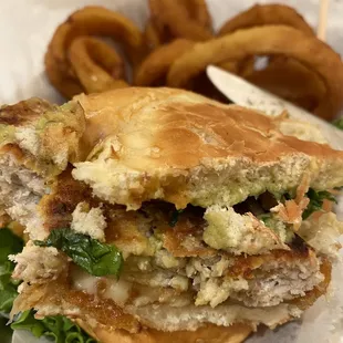Turkey burger and rings