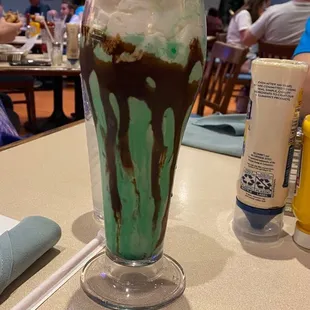 Grasshopper milkshake with Baileys