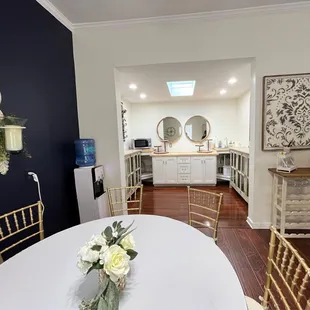 Food display area off of reception area.