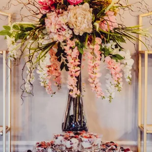 Flowers, cupcakes, birthday decors