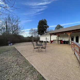 Patio with lighting above. Can be used as dance floor.