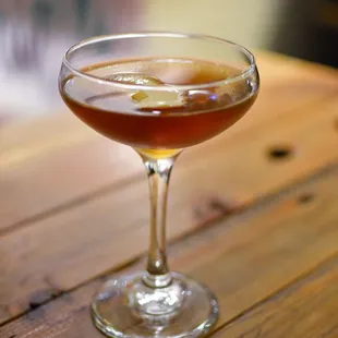 "The Vitruvian" -  Bulleit Rye , Pernod, Cherry Liqueur, &amp; Sweet Vermouth.