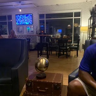 a man sitting on a couch