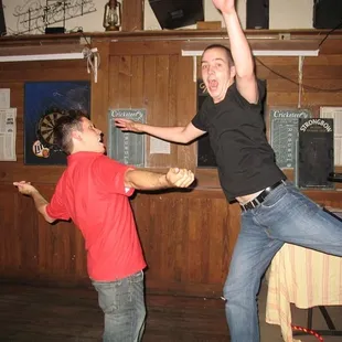 DJ Dustin and bartender Joel!