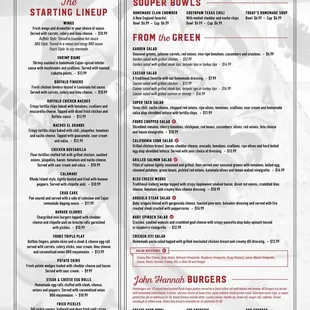 1/2 of the Four's menu!