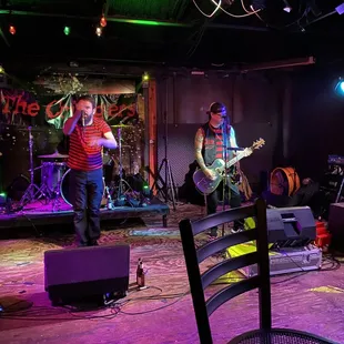 a band playing on stage