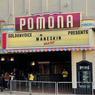 the front of the theater