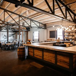 The Foxhole boasts a rustic farmhouse meets industrial interior.