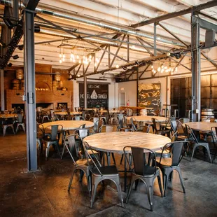 Large open space for tables or a dance floor.