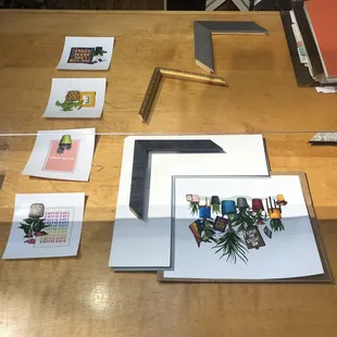 Picking out the perfect matting/frame for my prints.