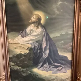 Jesus Praying at Gethsemane, 60+ year old picture.