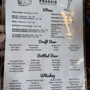 Beer, Whiskey &amp; Wine 10/20/24