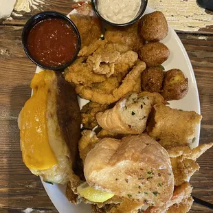 Triple play seafood platter