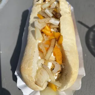 Their Seattle dog. Kielbasa, cream cheese and grilled onions...