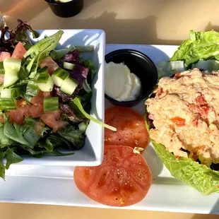 Keto lunch! Huge burger with pimento cheese!!