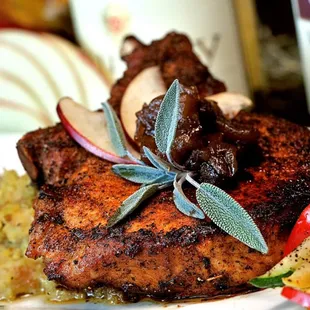 Center Cut Pork Chop with Stuffing.