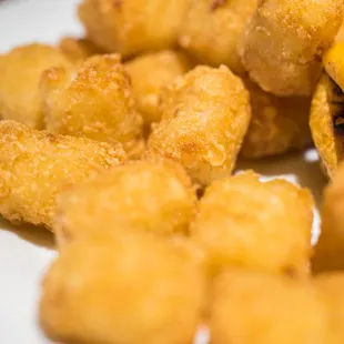 a plate of fried tater tots