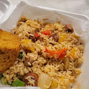This was not Jambalay. Cajun stir fry or stretching food? Maybe in housing dining different menu item will yield a different result??