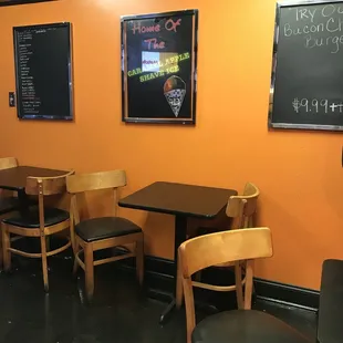 Cozy place with maybe 10 tables and a bar. They also have a few tables outside.