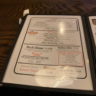the menu